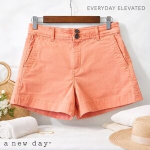 A New Day Stretch Cotton Utility Shorts Peach Coral Size 6